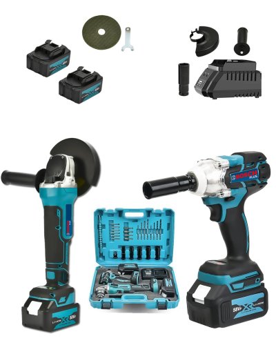 BoschPlus LZ017 Ultra 2li Set Somun Sıkma Sökme ve Taşlama Makinesi 58Vf